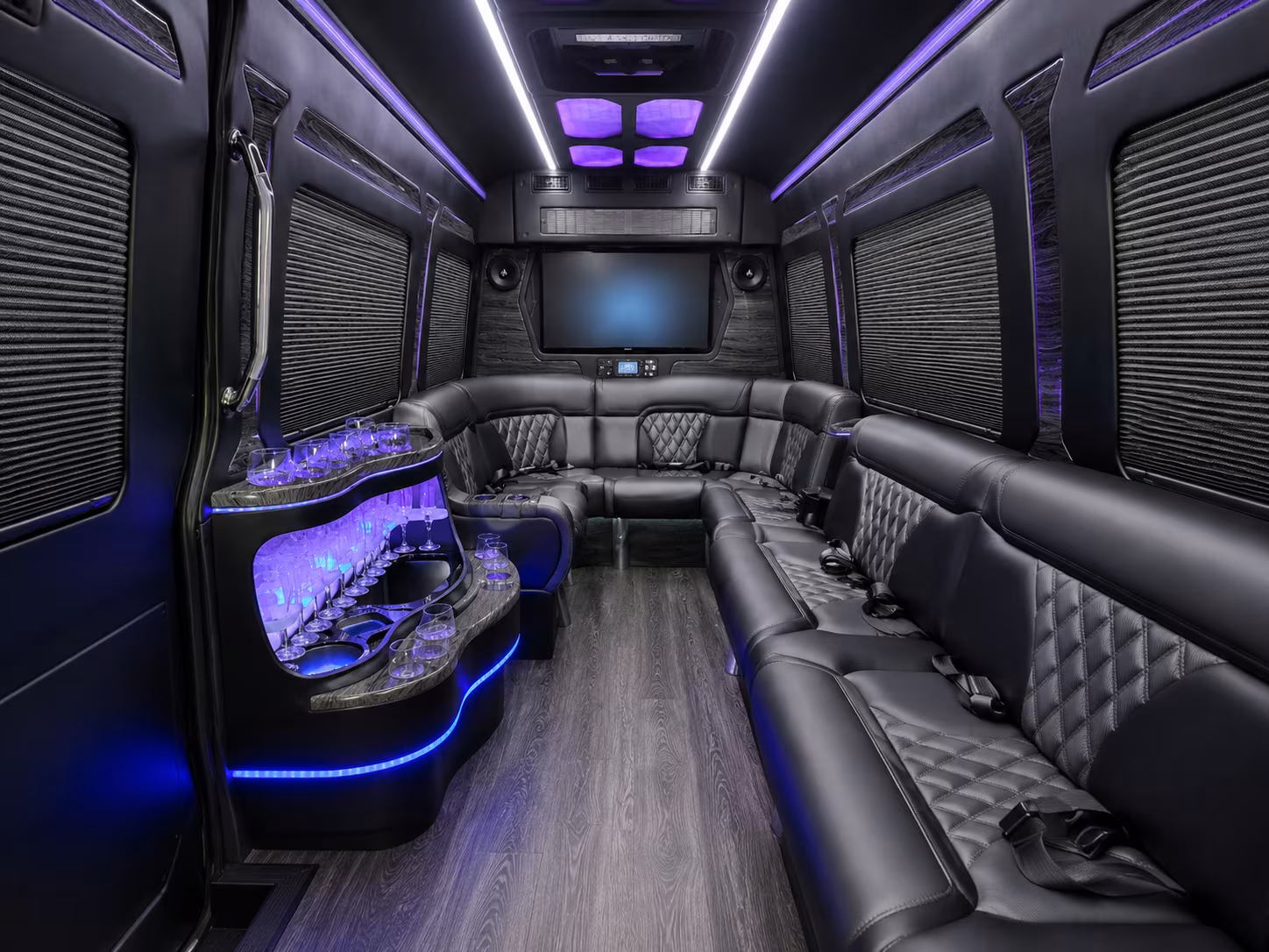 Spokane Valley School Event Transportation party bus interior
