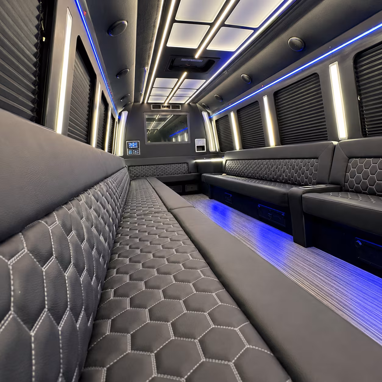 Spokane Valley Sporting Event Transportation party bus interior