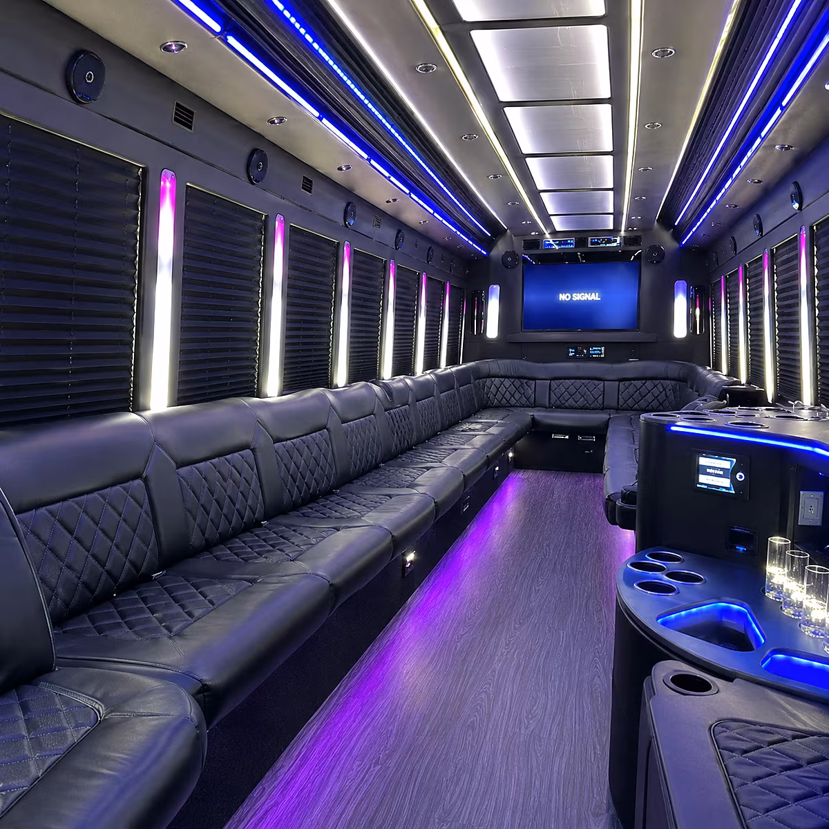 Spokane Valley Wedding Transportation party bus interior