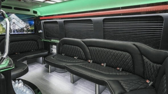 Interior of Charter Bus Company Olympia's 14 Passenger Sprinter Limousine in Olympia