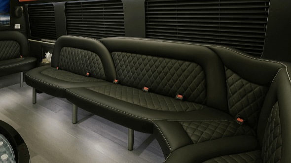 Interior of Charter Bus Company Kent's 15 Passenger Party Bus in Kent