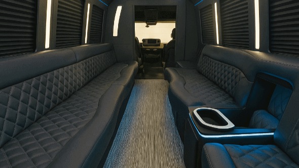 Interior of Charter Bus Company Yakima's 20 Passenger Party Bus in Yakima