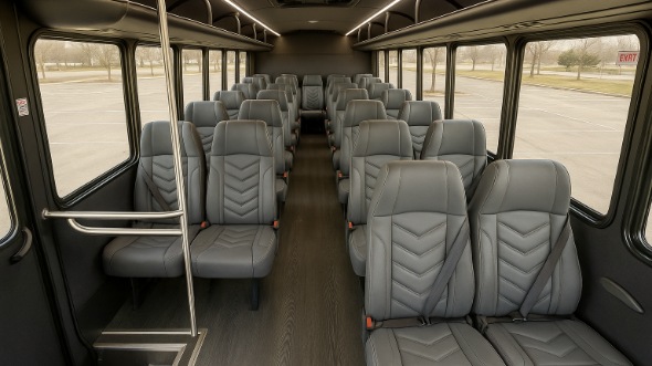 Interior of Charter Bus Company Spokane Valley's 25 Passenger Mini Bus in Spokane Valley