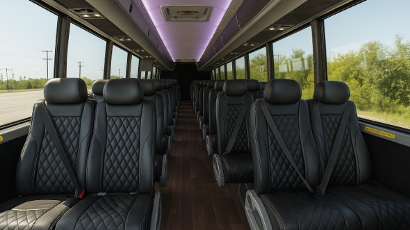 Interior of Charter Bus Company Spokane Valley's 30 Passenger Minibus in Spokane Valley