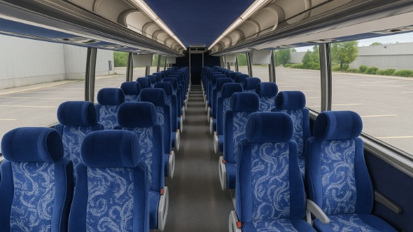 Interior of Charter Bus Company Spokane Valley's 40 Passenger Charter Bus in Spokane Valley