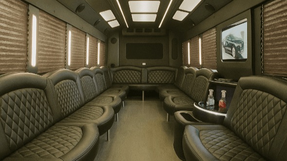 Interior of Charter Bus Company Bellingham's 40 Passenger Party Bus in Bellingham