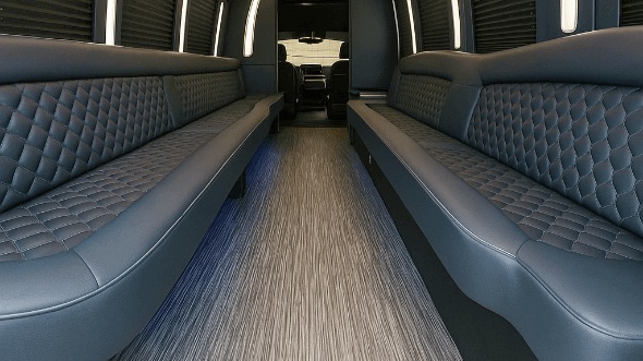 Interior of Charter Bus Company Kennewick's 40 Passenger Party Bus in Kennewick