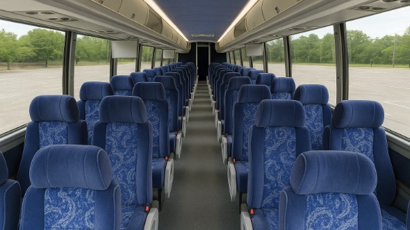 Interior of Charter Bus Company Spokane Valley's 44 Passenger Charter Bus in Spokane Valley