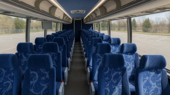 Interior of Charter Bus Company Spokane Valley's 47 Passenger Charter Bus in Spokane Valley