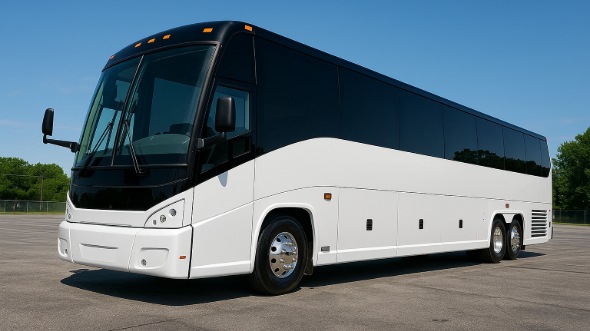 Exterior of Charter Bus Company Spokane Valley's 48 Passenger Charter Bus in Spokane Valley