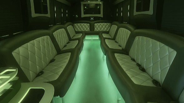 Interior of Charter Bus Company Bellingham's 50 Passenger Party Bus in Bellingham