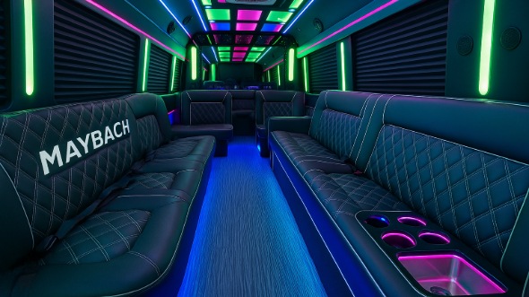 Interior of Charter Bus Company Kennewick's 50 Passenger Party Bus in Kennewick