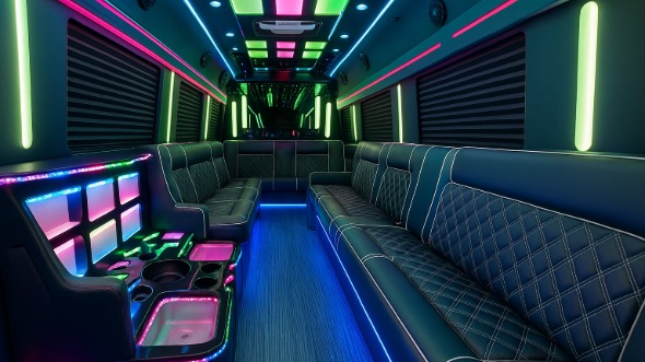 50 passenger party bus interior