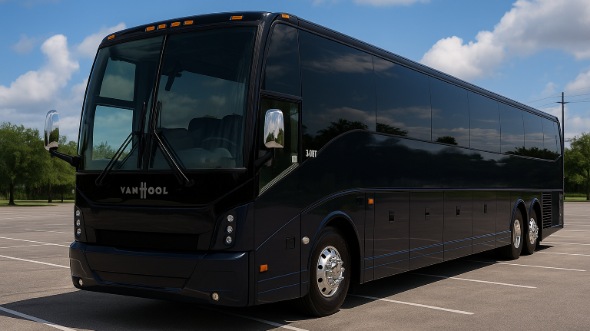 Exterior of Charter Bus Company Spokane Valley's 54 Passenger Charter Bus in Spokane Valley